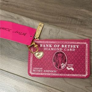 NWT Betsey Johnson ‘Bank of Betsey Diamond Card’ Cardholder.